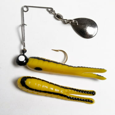 Betts 025ST-24N Spin Split Tail Lure 3/" 1//4 oz Black And Yellow